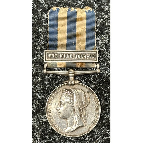 2003 - Victorian Egypt 1882 Medal with “The Nile 1884-85” clasp to “1983 PTE J. GLYDE. 1/R.W.KENT.R”