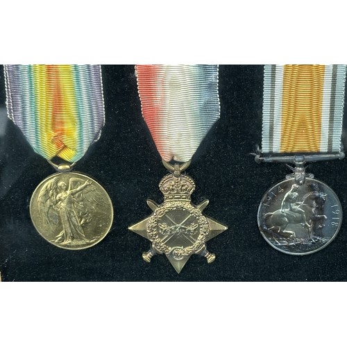 2008 - WW1 British Medal group comprising of 1914-15 Star, War Medal and Victory Medal to 73558 Bombardier ... 