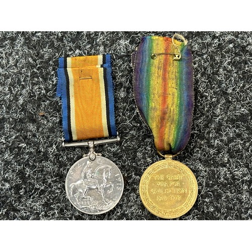 2010 - WW1 British War Medal 1914-18 and Victory Medal to 188854 Gunner AW Nichols, Royal Artillery. Comple... 