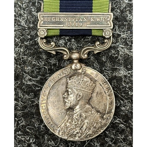 2012 - British GR V India General Service Medal with  “Afghanistan N.W.F. 1919” clasp to “25682 L.CORP L J.... 