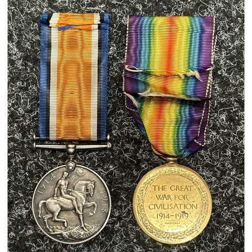 2013 - WW1 British War and Victory medals to “LIEUT A.E. LANT”. Complete with ribbons. Served with the Roya... 