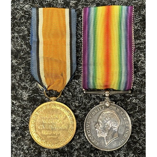 2016 - WW1 British War and Victory medals to “2.LIEUT. G.P. JONES” complete with original ribbons. Served w... 