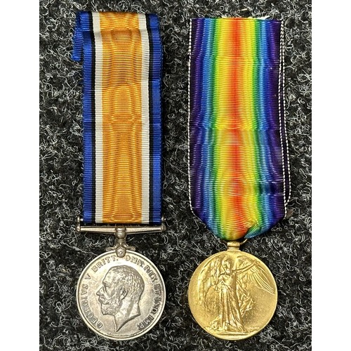 2019 - WW1 British War Medal and Victory medal to “M.19757 T. DICK CPR 1. R.N.”. Complete with original rib... 