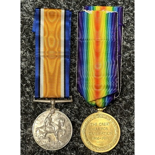 2019 - WW1 British War Medal and Victory medal to “M.19757 T. DICK CPR 1. R.N.”. Complete with original rib... 