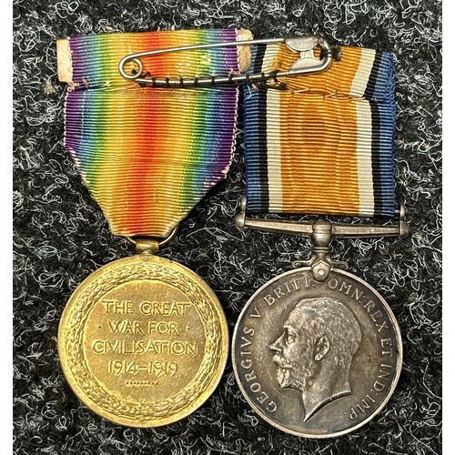 2020 - WW1 British War and Victory medals to “189497 CQM SJT F.O. WAITE R.E.”. Complete with original ribbo... 