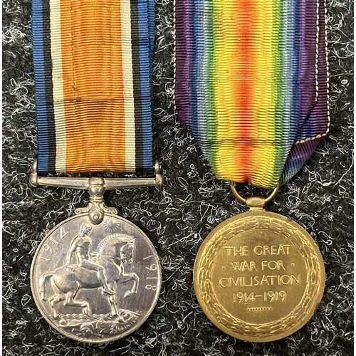 2025 - WW1 British War and Victory medal pair to 