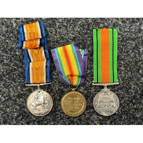 2031 - WW1 British War and Victory medal correctly impressed “2.LIEUT. F. KEYES” with a boxed WW2 Defence m... 