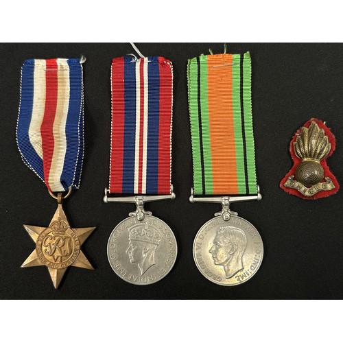 2034 - WW2 British France & Germany Star, War Medal and Defence Medal all complete with original ribbons al... 