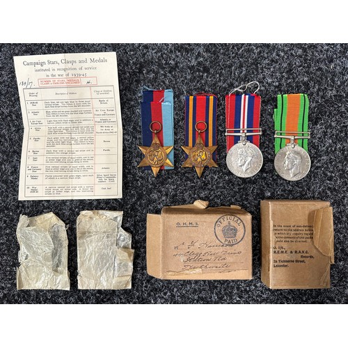 2035 - WW2 British REME Burma Star Medal Group comprising of 1939-45 Star, Burma Star, War Medal and Defenc... 