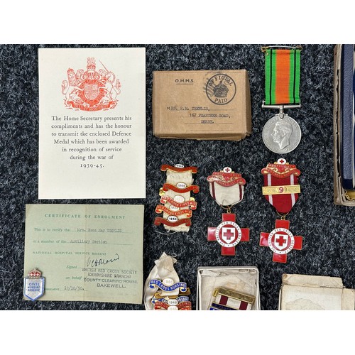 2036 - WW2 and later Red Cross Nurses Medal Group to Mrs Rosa May Thawlis to include: Civil Defence Long Se... 