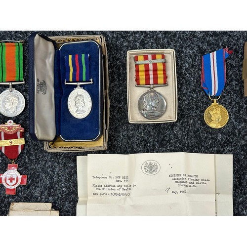 2036 - WW2 and later Red Cross Nurses Medal Group to Mrs Rosa May Thawlis to include: Civil Defence Long Se... 