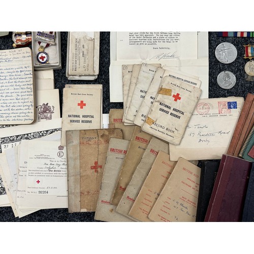 2036 - WW2 and later Red Cross Nurses Medal Group to Mrs Rosa May Thawlis to include: Civil Defence Long Se... 