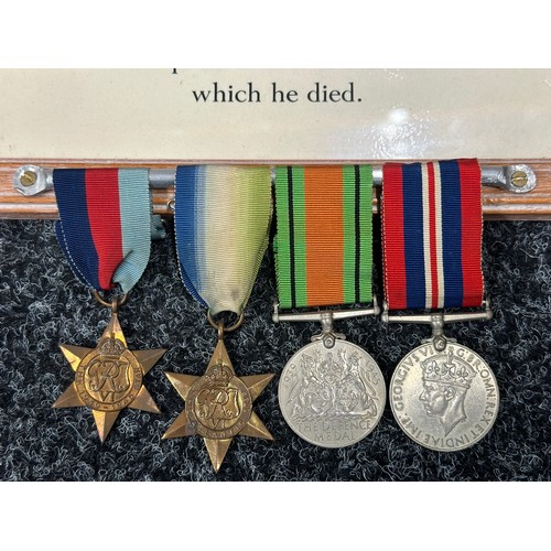 2037 - WW2 British RAMC KIA Medal Group comprising of 1939-45 Star, Atlantic Star, Defence Medal and War Me... 