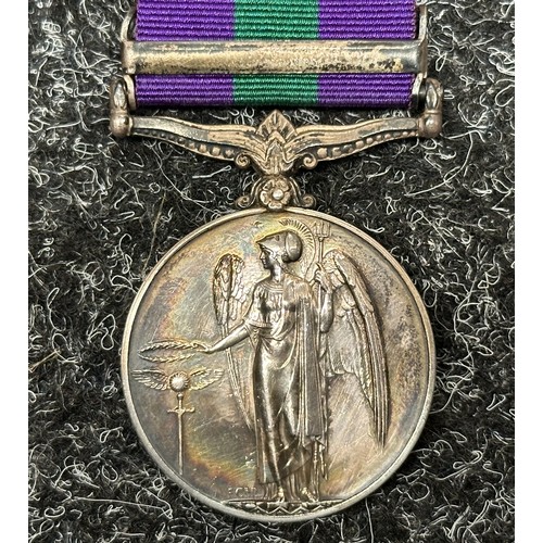 2041 - WW2 British GVI General Service Medal with Palestine 1945-48 clasp to “EC-2327 PTE G RAOKOROKORA APC... 