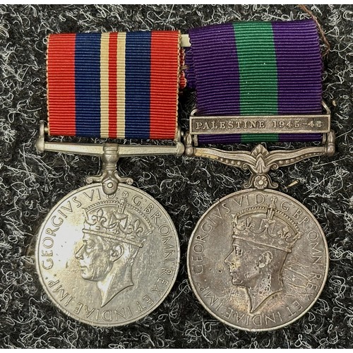 2045 - WW2 British GR VI General Service Medal with “Palestine 1945-48” clasp to “2669711. SJT. R. ANDREWS.... 