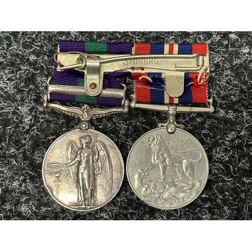 2045 - WW2 British GR VI General Service Medal with “Palestine 1945-48” clasp to “2669711. SJT. R. ANDREWS.... 