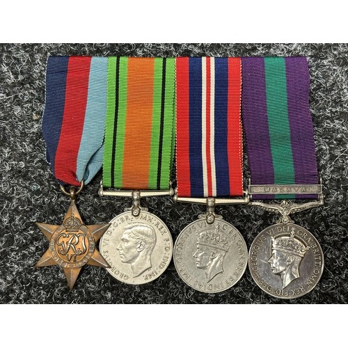 2049 - WW2 British Military Police Medal group comprising of: 1939-45 Star, Defence Medal and War medal, GR... 