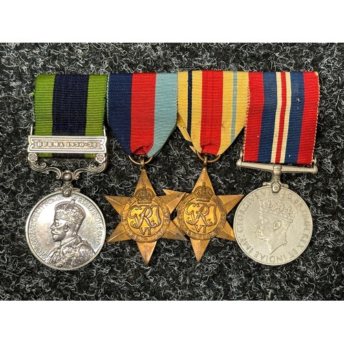 2052 - WW2 British Medal group comprising of: India General Service Medal with “Burma 1930/32” clasp to 