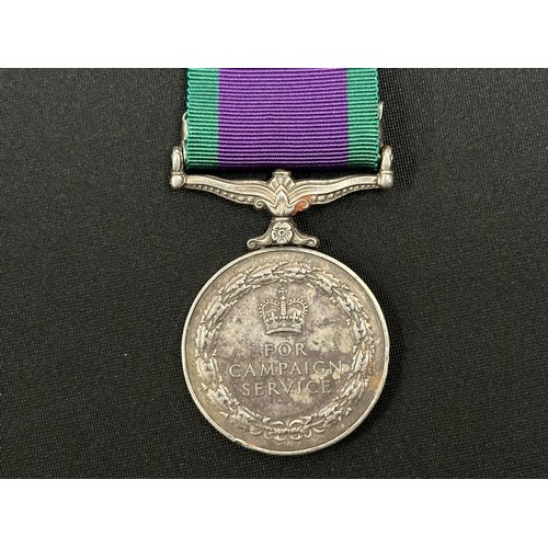 2059 - ERII General Service Medal with Malaya Peninsula clasp to “Lieut J.F. Drabble. R.N.”.Complete with r... 