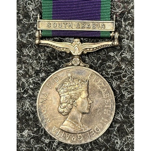 2064 - British ERII General Service Medal with “South Arabia” clasp to “E 4135663 A/CPL A.T. WIDDOWSON R.A.... 