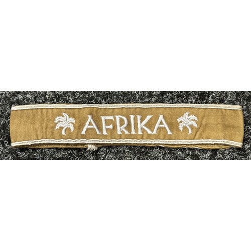 2071 - WW2 Third Reich Ärmelband Afrika - Africa Cuff Title. Full length and uniform removed.