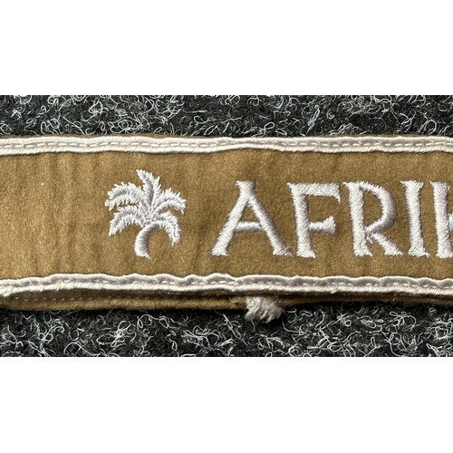 2071 - WW2 Third Reich Ärmelband Afrika - Africa Cuff Title. Full length and uniform removed.