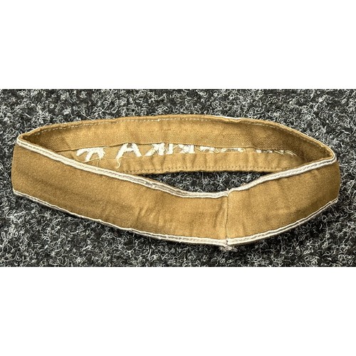 2071 - WW2 Third Reich Ärmelband Afrika - Africa Cuff Title. Full length and uniform removed.