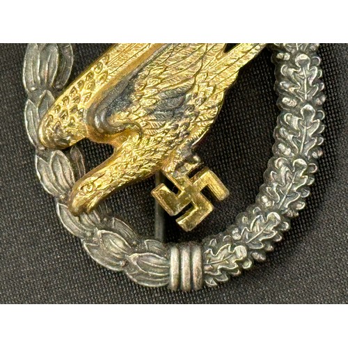 2073 - WW2 Third Reich Fallschirmschützenabzeichen der Luftwaffe - Luftwaffe Paratroopers Badge. Maker mark... 