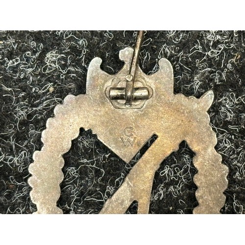 2080 - WW2 Third Reich Infanterie Sturmabzeichen in Silber - Infantry Assault Badge in Silver. Maker marked... 