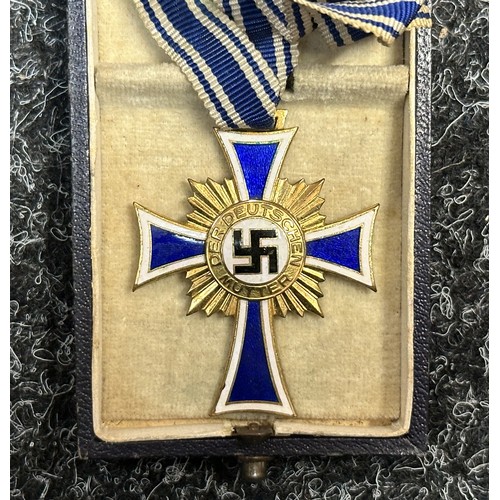 2086 - WW2 Third Reich Ehrenkreuz der Deutsche Mutter Erste Stufe - Mother's Cross 1st Class (Gold). Comple... 