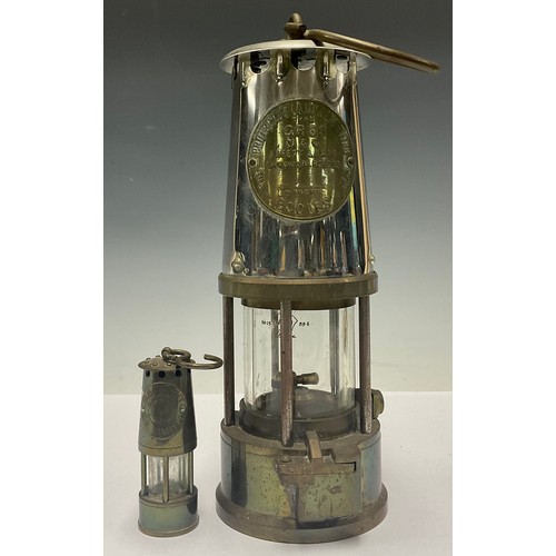 643 - A Eccles miner's lamp, The Protector; a miniature miner's lamp (2)