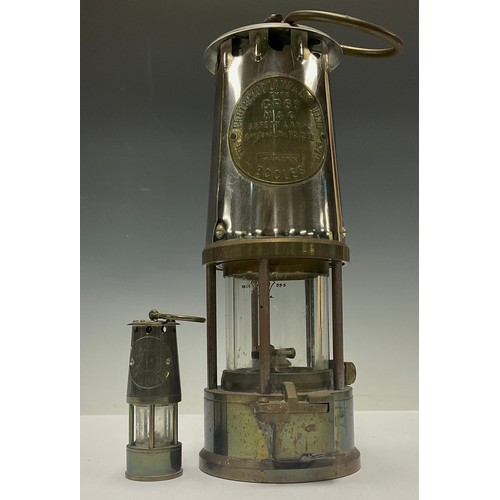 643 - A Eccles miner's lamp, The Protector; a miniature miner's lamp (2)