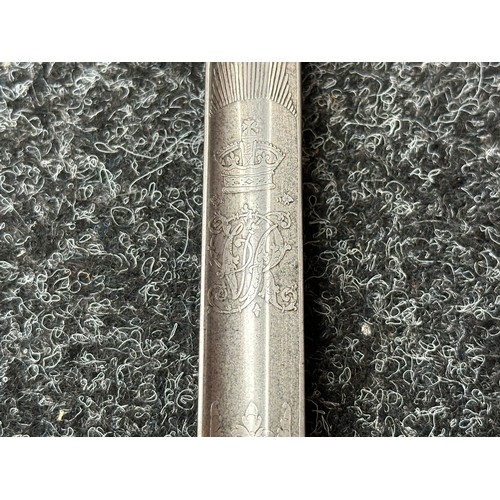 2123 - Victorian 1854 Pattern British Army Officers Sword with fullered etched blade with VR 835mm in lengt... 