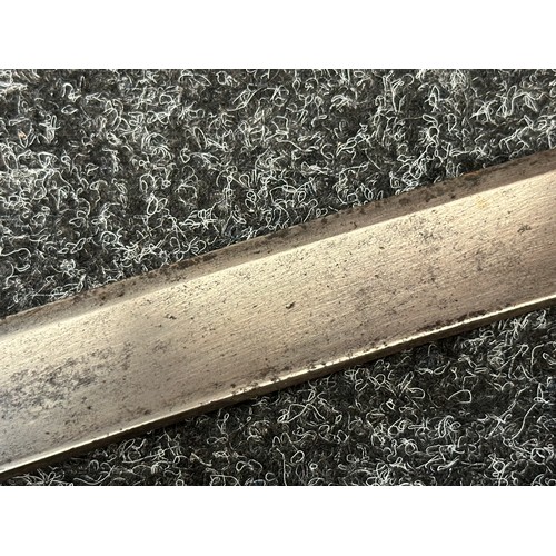 2124 - Napoleonic Era Sabre with curved fullered blade 865mm in length. Engraved to both side of the blade ... 