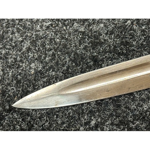 2127 - Victorian Police Hanger Sword with curved fullered blade 610mm in length with etched maker mark 