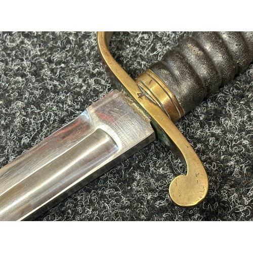 2127 - Victorian Police Hanger Sword with curved fullered blade 610mm in length with etched maker mark 