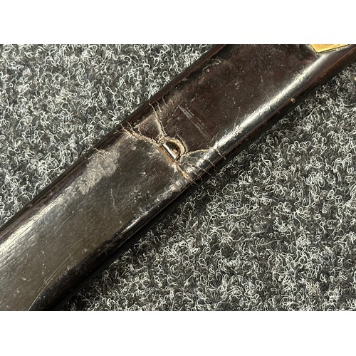 2127 - Victorian Police Hanger Sword with curved fullered blade 610mm in length with etched maker mark 