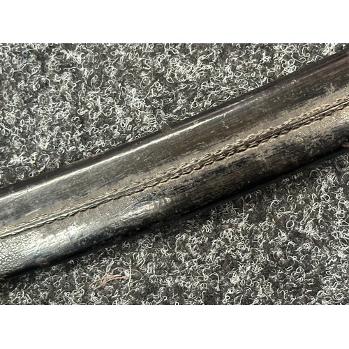 2127 - Victorian Police Hanger Sword with curved fullered blade 610mm in length with etched maker mark 