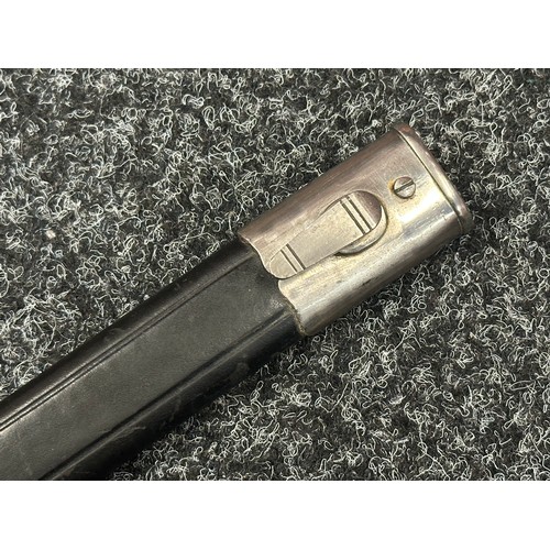 2131 - Mauser 1898 n/A Peruvian Contract Bayonet with pipe backed fullered blade 522mm in length, maker mar... 