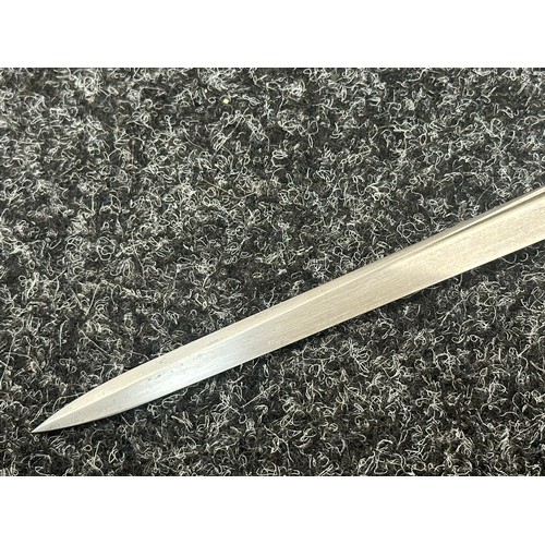 2133 - French MLE 74 Gras Bayonet with 522mm long blade, maker marked and dated to spine 