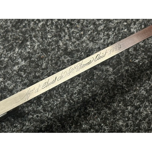 2133 - French MLE 74 Gras Bayonet with 522mm long blade, maker marked and dated to spine 