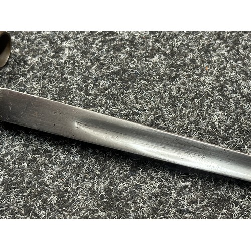 2138 - Socket bayonet with one flat and two fullered faces 400mm in length, maker marked 