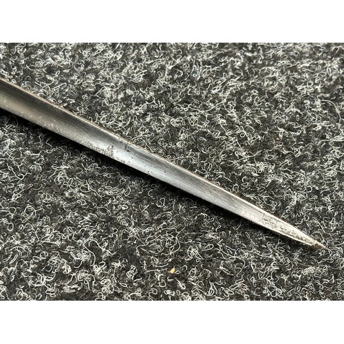 2138 - Socket bayonet with one flat and two fullered faces 400mm in length, maker marked 