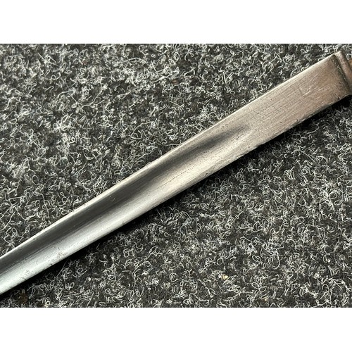 2138 - Socket bayonet with one flat and two fullered faces 400mm in length, maker marked 