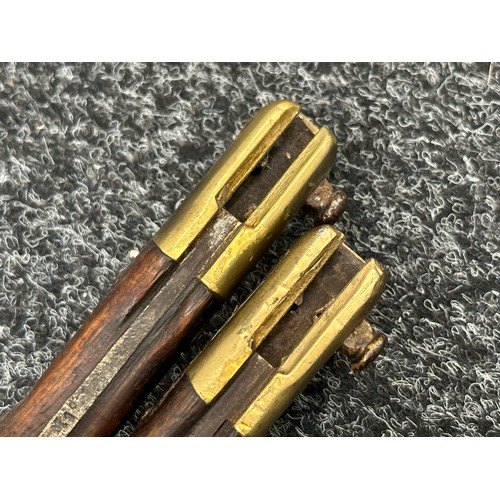 2145 - Pair of French MLE 74 Gras Bayonets, both without scabbards. One dated 1875 and the other 1876. Both... 