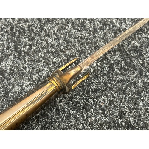 2152 - Georgian Royal Navy Warrant Officer’s Sword with fullered single edged blade with engraved decoratio... 