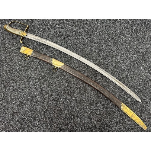 2159 - British 1788 Light Cavalry Sword with curved double fullered blade 800mm in length, maker marked on ... 