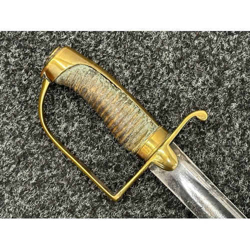 2159 - British 1788 Light Cavalry Sword with curved double fullered blade 800mm in length, maker marked on ... 