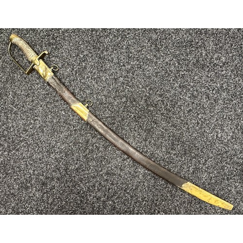 2159 - British 1788 Light Cavalry Sword with curved double fullered blade 800mm in length, maker marked on ... 