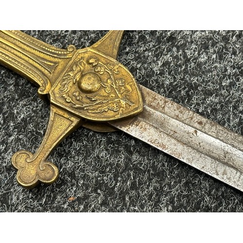 2164 - Britsh 1856 pattern Short Sword with fullered double edged blade 645mm in length, no makers mark. Ca... 